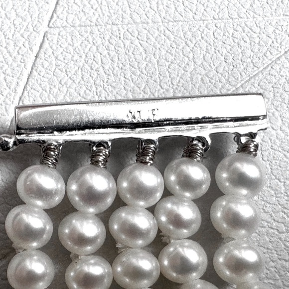 ๐ Elegant Exquisite Vintage Mark Lash Pearl, Diamond, 18K White Gold Bracelet - Picture 7 of 16